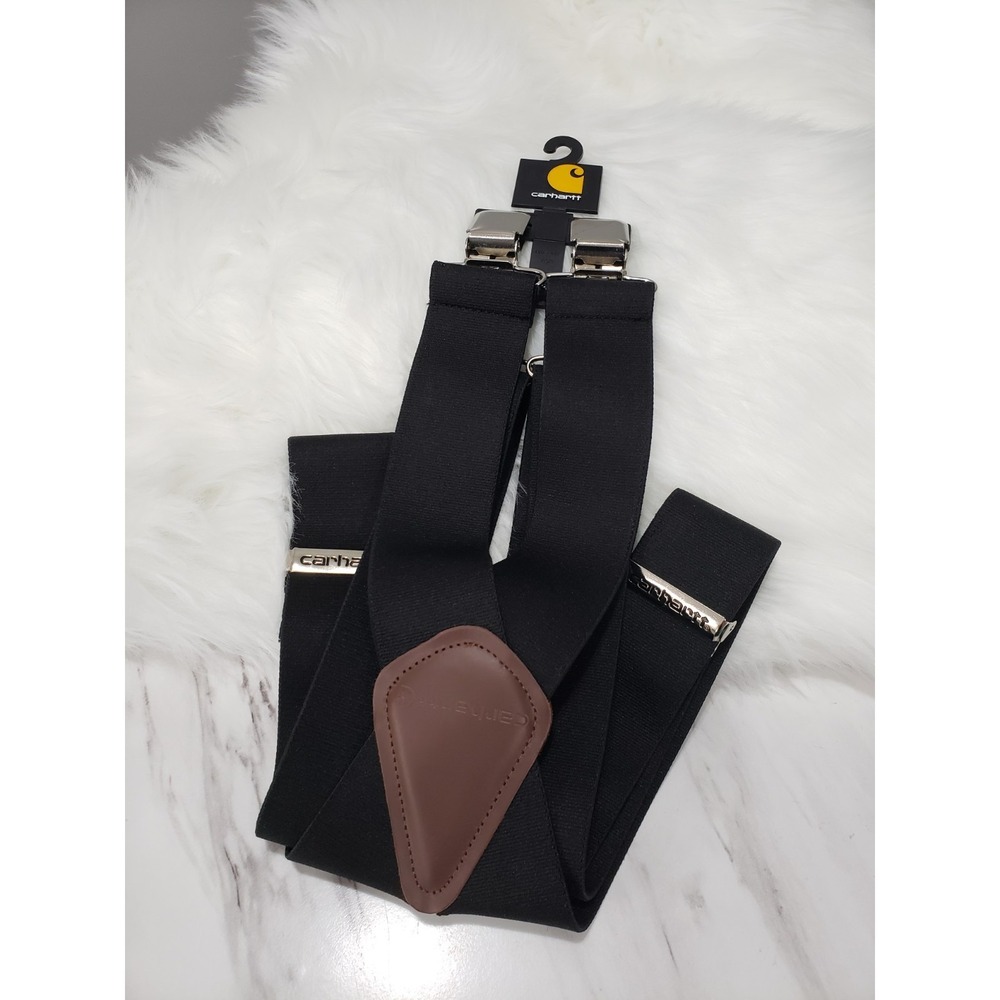 SIZE‎ 52 Carhartt Suspenders Black 2" Wide Clip On Adjustable Stretch big & tall